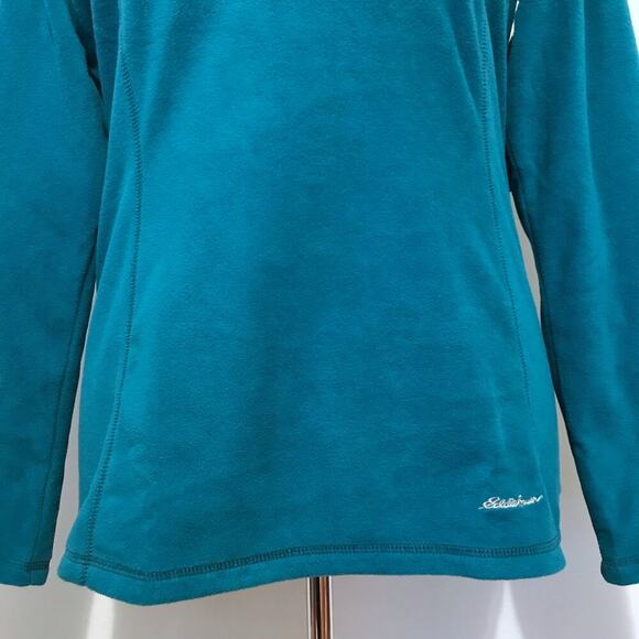 Eddie Bauer NWT Teal Quarter Zip Fleece Women M - Picture 3 of 9
